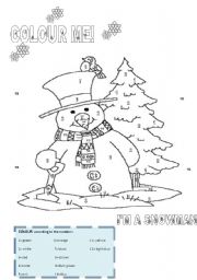 ITS WINTER! COLOUR THE SNOWMAN!