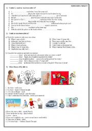 English Worksheet: Can, be able to (expressing ability)