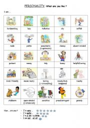 English Worksheet: Personality (part one)