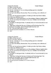 English worksheet: Going to the museum. Sample dialogue