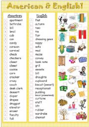 English Worksheet: American&English 1