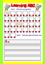 English Worksheet: Learning ABC  (Aa-Zz exercise)