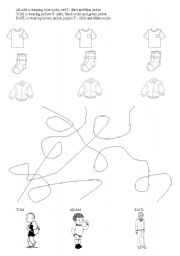 English worksheet: What are they wearing?