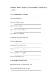 English Worksheet: Passive Voice