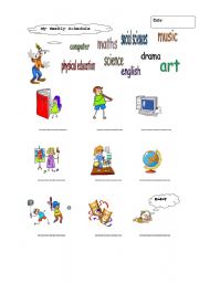 English Worksheet: school subjects