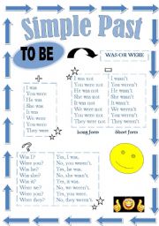 English Worksheet: Simple past : to be 
