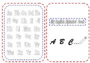 English Worksheet: My Alphabet Mini Book  - part 1 + Instructions