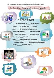 English Worksheet: A day in my life