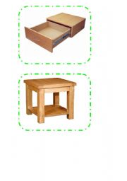 English Worksheet: Living room furniture (with word cards)