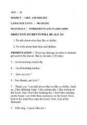 English Worksheet: lesson plan