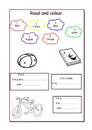English worksheet: Read and Colour