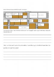 English worksheet: Giving directions worksheet