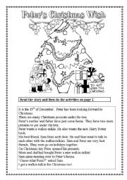 English Worksheet: Peters Christmas Wish