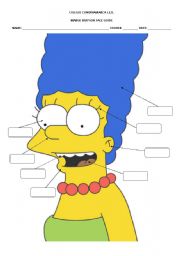 English Worksheet: Marge simpson body and face guide