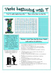 English Worksheet: Verbs (I)...A list of verbs classified by their beginning sounds.