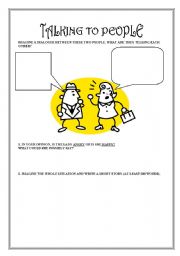 English worksheet: Talking to people