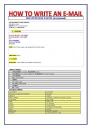 English Worksheet: How to write a (business) e-mail
