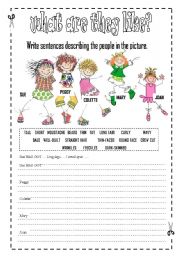 English Worksheet: Describin People Appearance - physical appearance 1/3