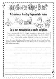 English Worksheet: Describin People Appearance - physical appearance 3/3