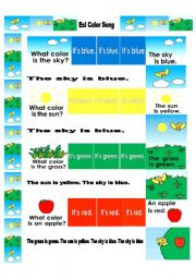 English Worksheet: ESL Color song