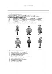 English Worksheet: Test paper in appearance 