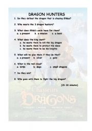 English worksheet: DRAGON HUNTER 15 TO 30 MINUTES