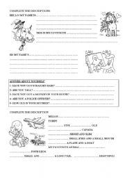 English Worksheet: Descriptions