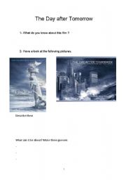 English Worksheet: the Day after Tomorrow worksheet