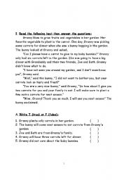 English worksheet: reading worksheet
