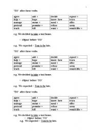 English worksheet: Table