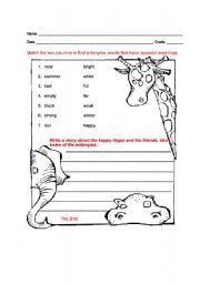 English worksheet: antonyms