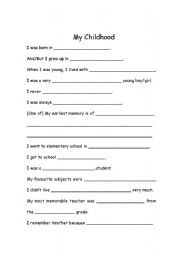English Worksheet: the days long gone