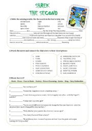 English Worksheet: SHREK THE SECOND