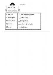 English worksheet: instruction