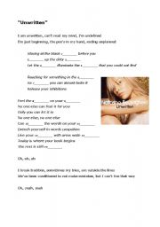 English worksheet: Unwritten