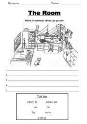 English worksheet: thre is 