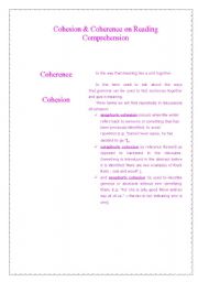 English Worksheet: Cohesion & Coherence on Reading Comprehension