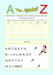 English Worksheet: Alphabet - Activity and Song