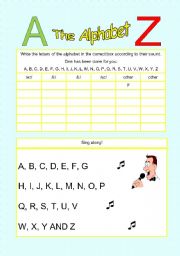 English worksheet: Alphabet - Activity and Song