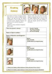 English worksheet: The Royal Family 