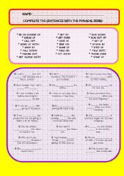 English Worksheet: Exercises - Phrasal Verbs [3/3]