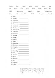 English Worksheet: Matching Animal-Personality