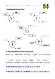 English worksheet: Alphabet sounds 