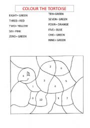 English Worksheet: NUMBER-COLOUR