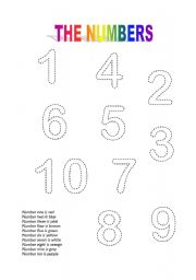 English worksheet: the numbers