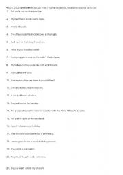 English worksheet: Correct the mistakes