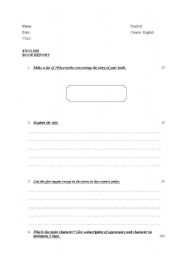 English Worksheet: Worksheet book report