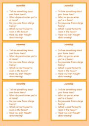 English Worksheet: Homelife