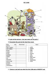 English Worksheet: Pet care  