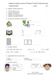 English worksheet: 4th garde 1st exam
